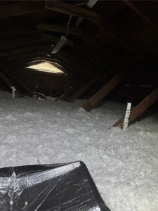 Residential blown in fiberglass insulation service completed in the 33710 zip code area.