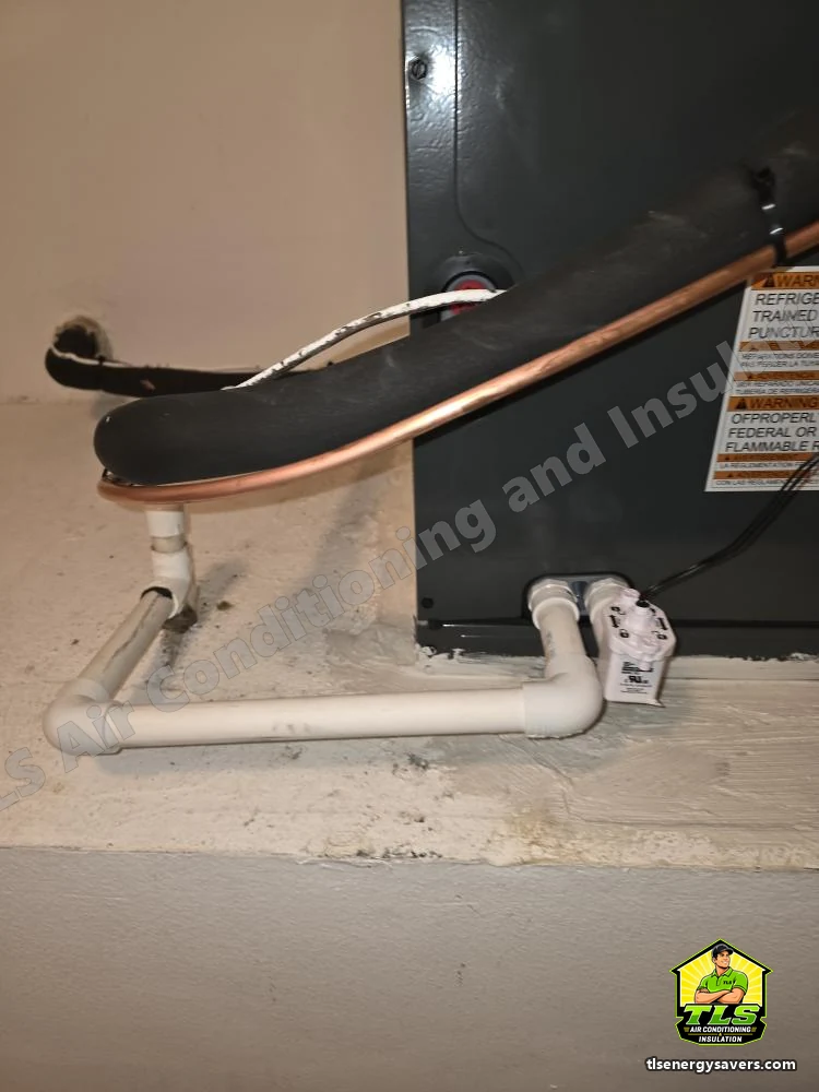 New refrigerant line set and condensate drain connections at the air handler, Riverview FL 33578