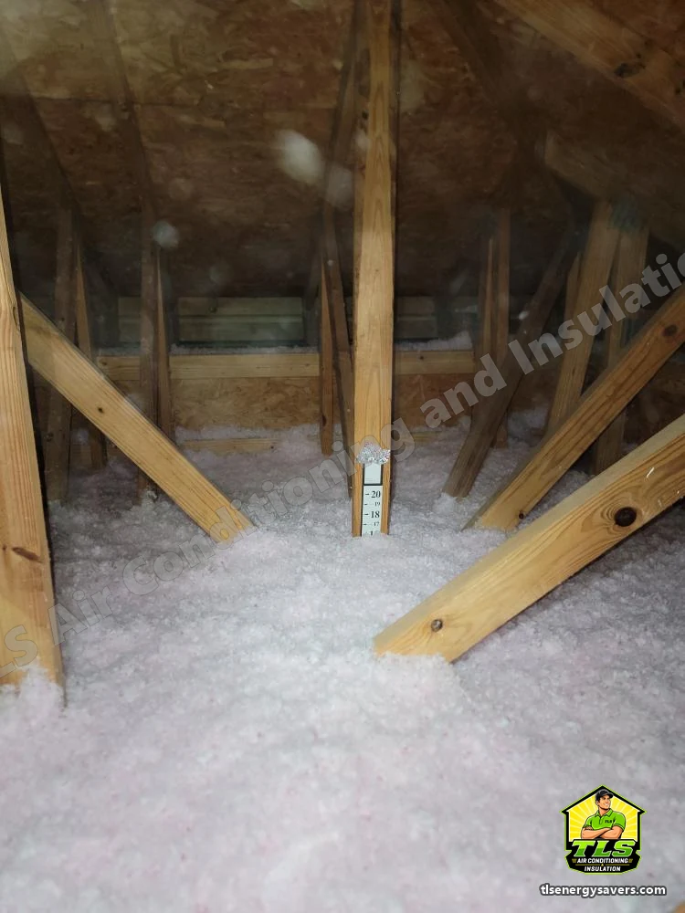 Even blown-in coverage across the open joists toward the eaves, Naples FL 34110
