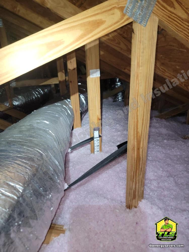 Insulation worked under and around a flexible duct run, Naples FL 34110