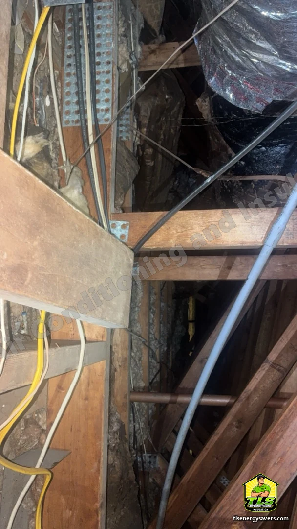 Attic framing and wiring runs recorded before the blown-in top-up began, Fort Myers FL 33919