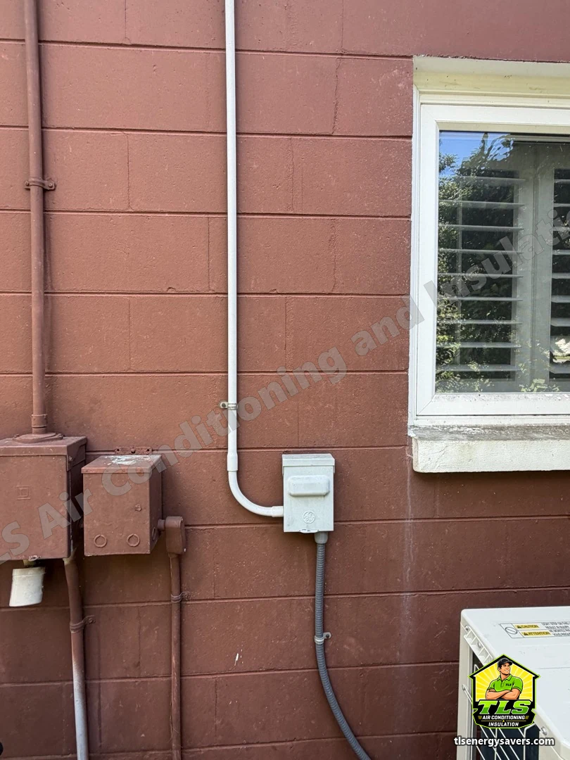 The new outdoor disconnect with conduit run up the wall, Brooksville FL 34601